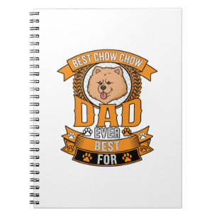 Caderno Espiral Coroa de Impressões de Pata do Cachorro Chow Dad