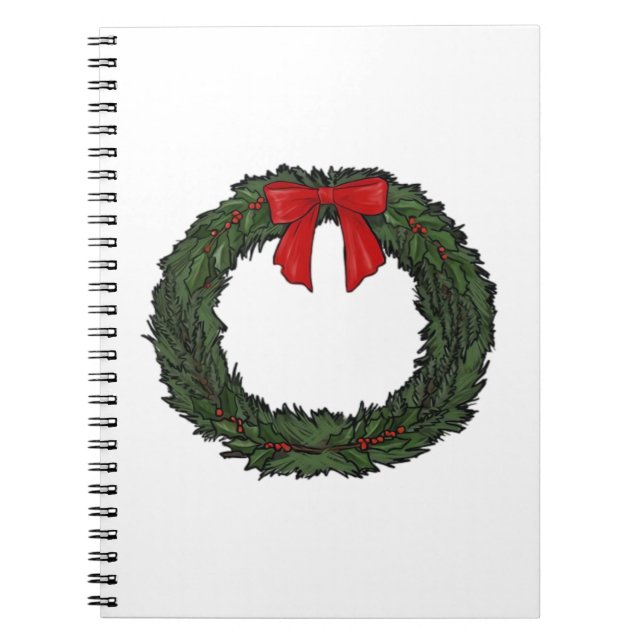 Caderno Espiral Coroa de Natal Clássica (Frente)