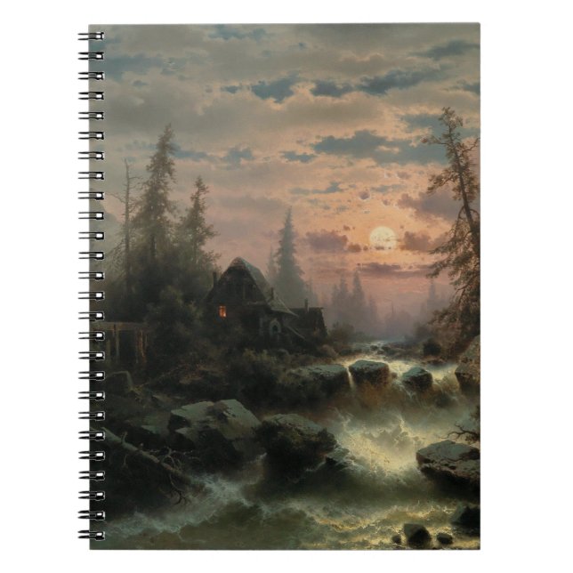 Caderno Espiral Corrente das Montanhas em Lua - Albert Rieger (Frente)