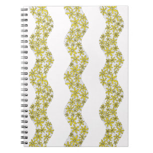 Caderno Espiral Corrente de margarida Flor Brilhante Flores amarel
