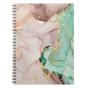 Caderno Espiral Correntes de matizes translúcidos, nadadores metál