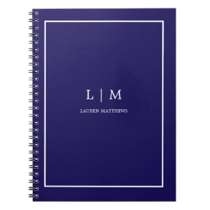 Caderno Espiral corretor de imóveis azul minimalista simples