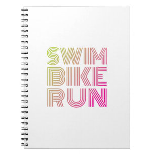 Caderno Espiral Corrida de bicicleta de natação, Triathlon