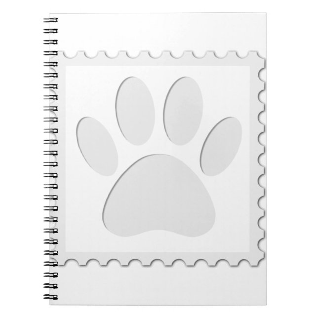 Caderno Espiral Cortar Impressão de Pata de Cão (Frente)