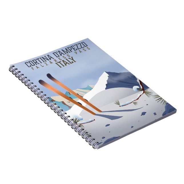 Caderno Espiral Cortina d'Ampezzo Itália Esqui poster de Arte (Lado Direito)