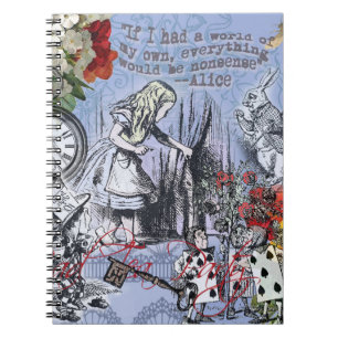 Caderno Espiral Cortina de nonsense da Alice no país das maravilha