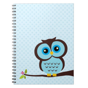 Caderno Espiral Coruja azul