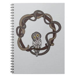 Caderno Espiral Coruja cinzenta grande