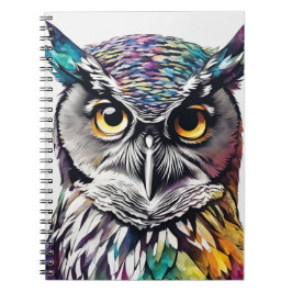 Caderno Espiral Coruja Colorida | Diário para notebook
