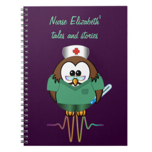 Caderno Espiral coruja da enfermeira