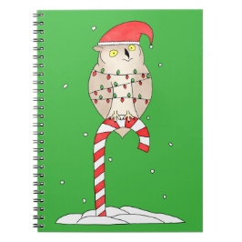 Caderno Espiral Coruja de Natal Fofa