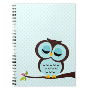 Caderno Espiral Coruja do Aqua
