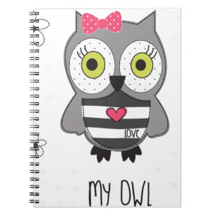 Caderno Espiral coruja doce