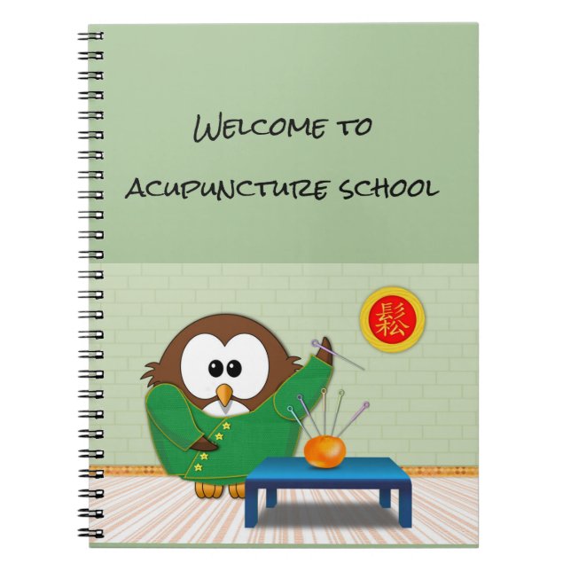 Caderno Espiral Coruja-médica chinesa - notebook (Frente)
