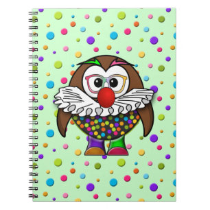 Caderno Espiral coruja palhaço