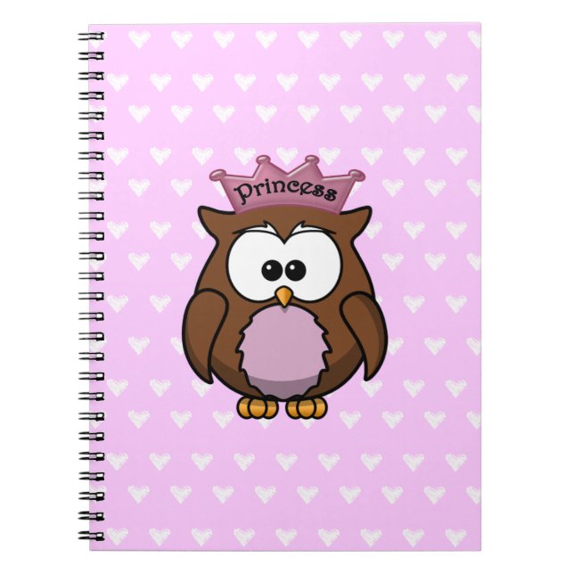 Caderno Espiral coruja princesa (Frente)