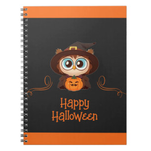 Caderno Espiral Coruja/Queda/Outono/Halloween/abóbora