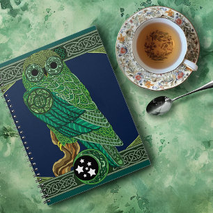 Caderno Espiral Coruja Verde Celta