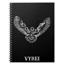 Caderno Espiral Coruja voadora branca e negra