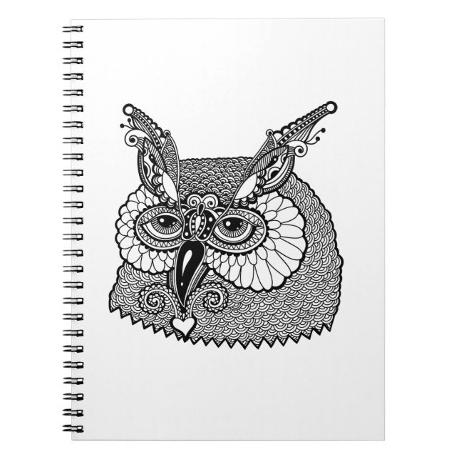 Caderno Espiral Coruja Zendoodle principal (Frente)