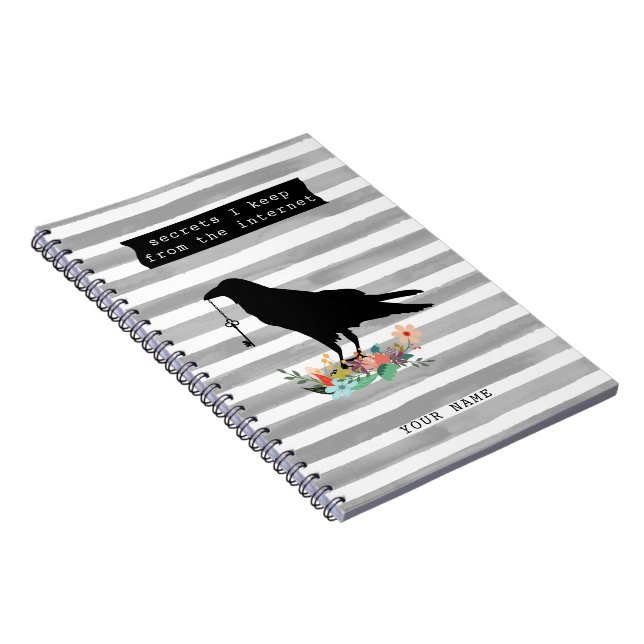 Caderno Espiral Corvo & Chave "Segredos que Guardo da Internet" (Lado Direito)