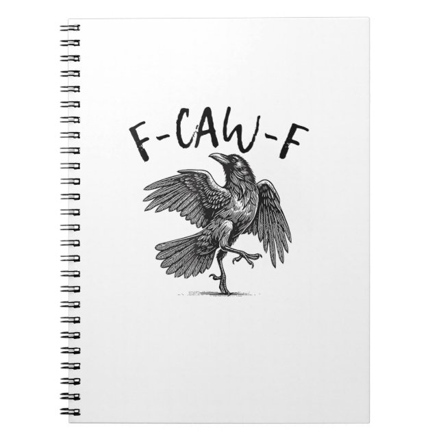 Caderno Espiral Corvo, F-Caw-F Pássaro Engraçado (Frente)