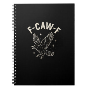 Caderno Espiral Corvo F-Caw-F Pássaro Engraçado Lua Gótico Humor A