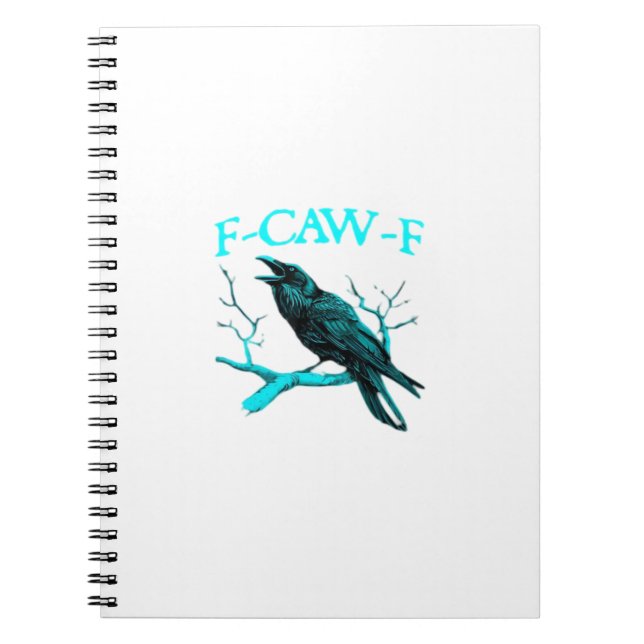 Caderno Espiral Corvo F-Caw-F Pássaro Engraçado Retro (Frente)