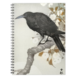 Caderno Espiral Corvo Koson Japonês Pássaro Corvo