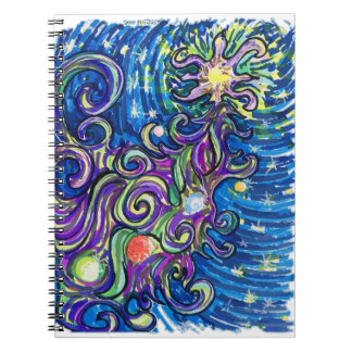 Caderno Espiral Cosmic Christmas Tree