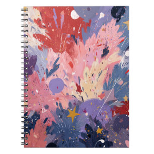 Caderno Espiral Cosmic Party Abstract Explosion