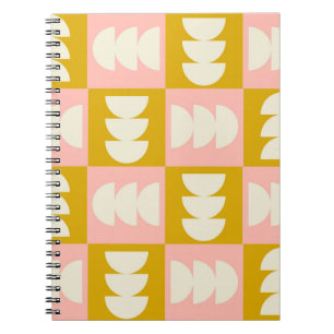 Caderno Espiral costureira geométrica do meio século moderno e r