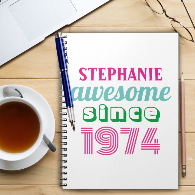 Caderno Espiral Cota de 50 anos engraçada personalizada (Criador carregado)