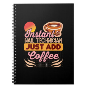 Caderno Espiral Cota de Café do Técnico de Nail Instantânea Trendy