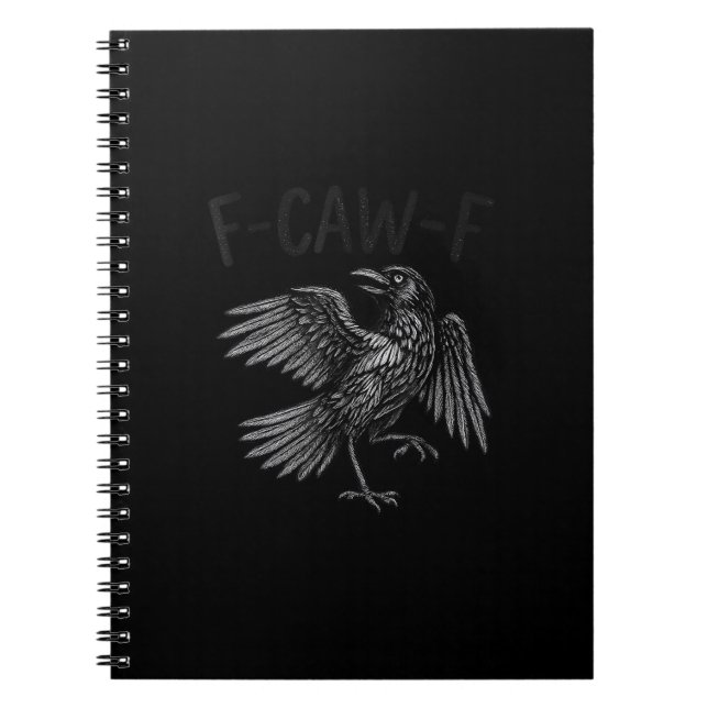 Caderno Espiral Cota de Corvo F-Caw-F Engraçada (Frente)