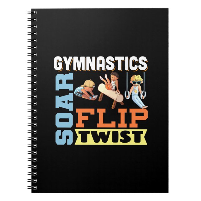 Caderno Espiral Cota de Ginástica Masculina - Voar Giro Torcer (Frente)