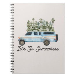 Caderno Espiral Cota de Viagem de Camping Vamos a Algum Lugar