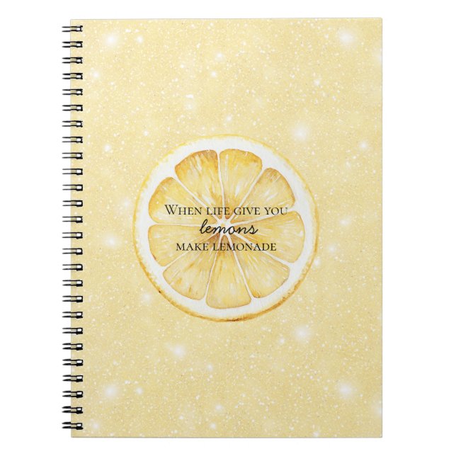 Caderno Espiral Cota de Vida Dá Limões Citação (Frente)