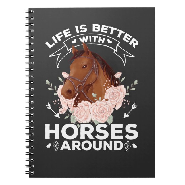 Caderno Espiral Cota para o amante dos cavalos para Mulheres Eques (Frente)