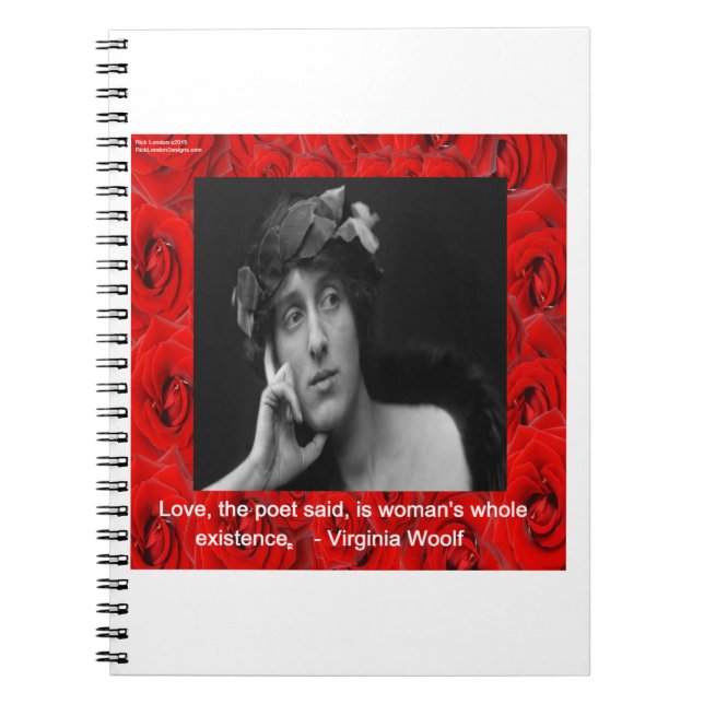 Caderno Espiral Cotação Virginia Woolf & Love (Frente)