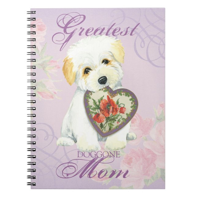 Caderno Espiral Coton de Tulear Heart Mãe (Frente)