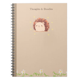 Caderno Espiral Cottagecore Cuteouriço Notas de Folhas de Outono