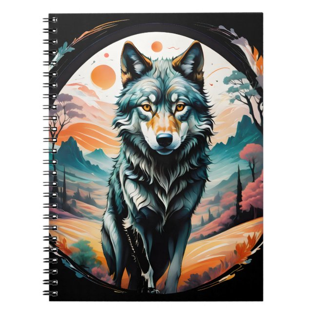 Caderno Espiral "Cotton Candy Wolf" Art Spiral Notebook (Frente)