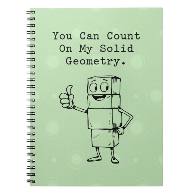 Caderno Espiral Count On My Solid Geometry Reliable Math Humor (Frente)