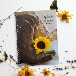 Caderno Espiral Country Sunflower and Lace Western Weding