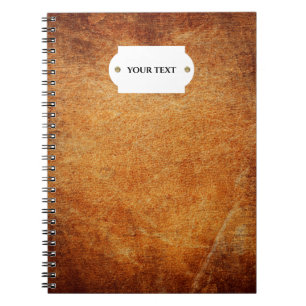 Caderno Espiral Couro assado castanho