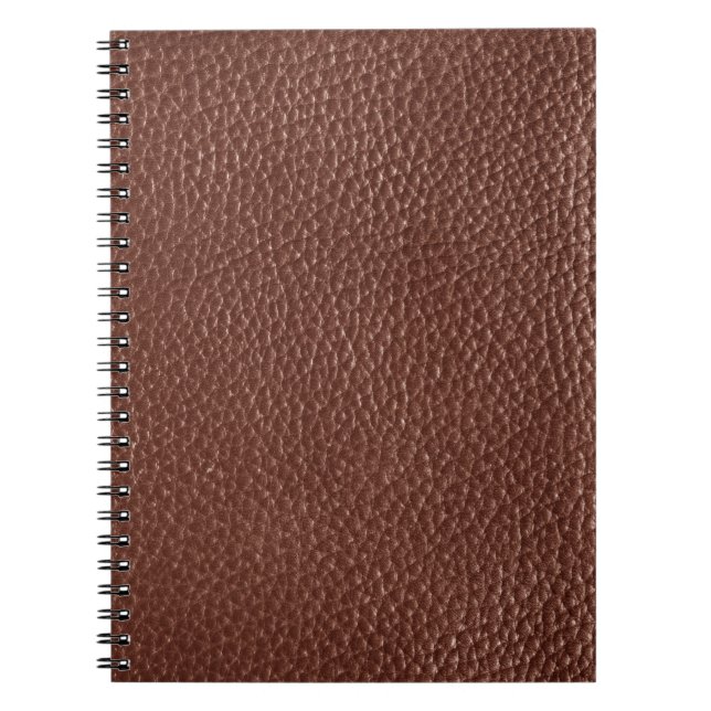 Caderno Espiral Couro castanho vestido (Frente)