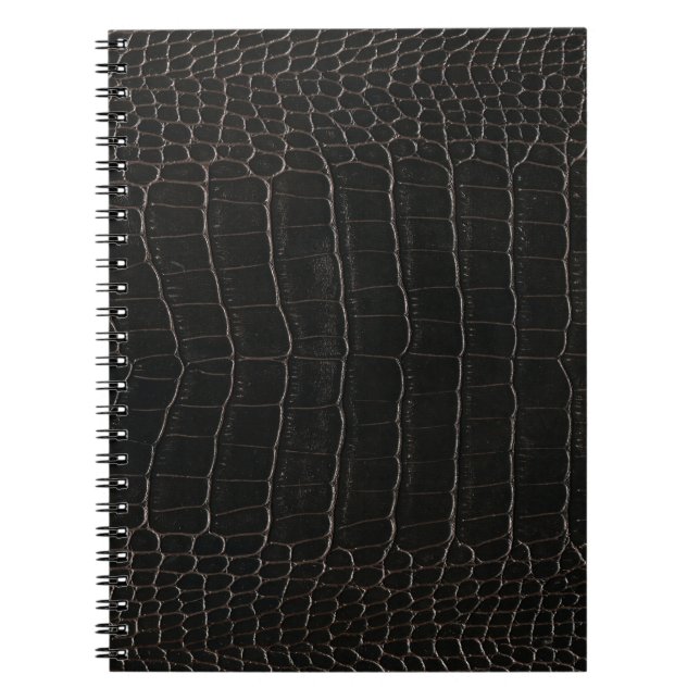Caderno Espiral Couro crocodilo luxurioso: textura têxtil. (Frente)