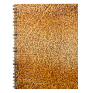 Caderno Espiral Couro Marrom: Fechamento Detalhado da Textura