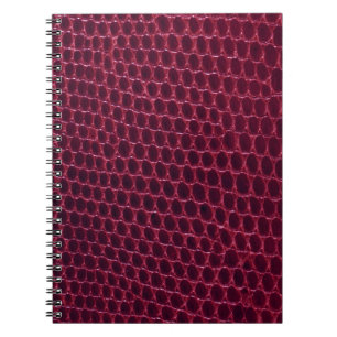 Caderno Espiral Couro marrom roxo vermelho da pele de cobra de